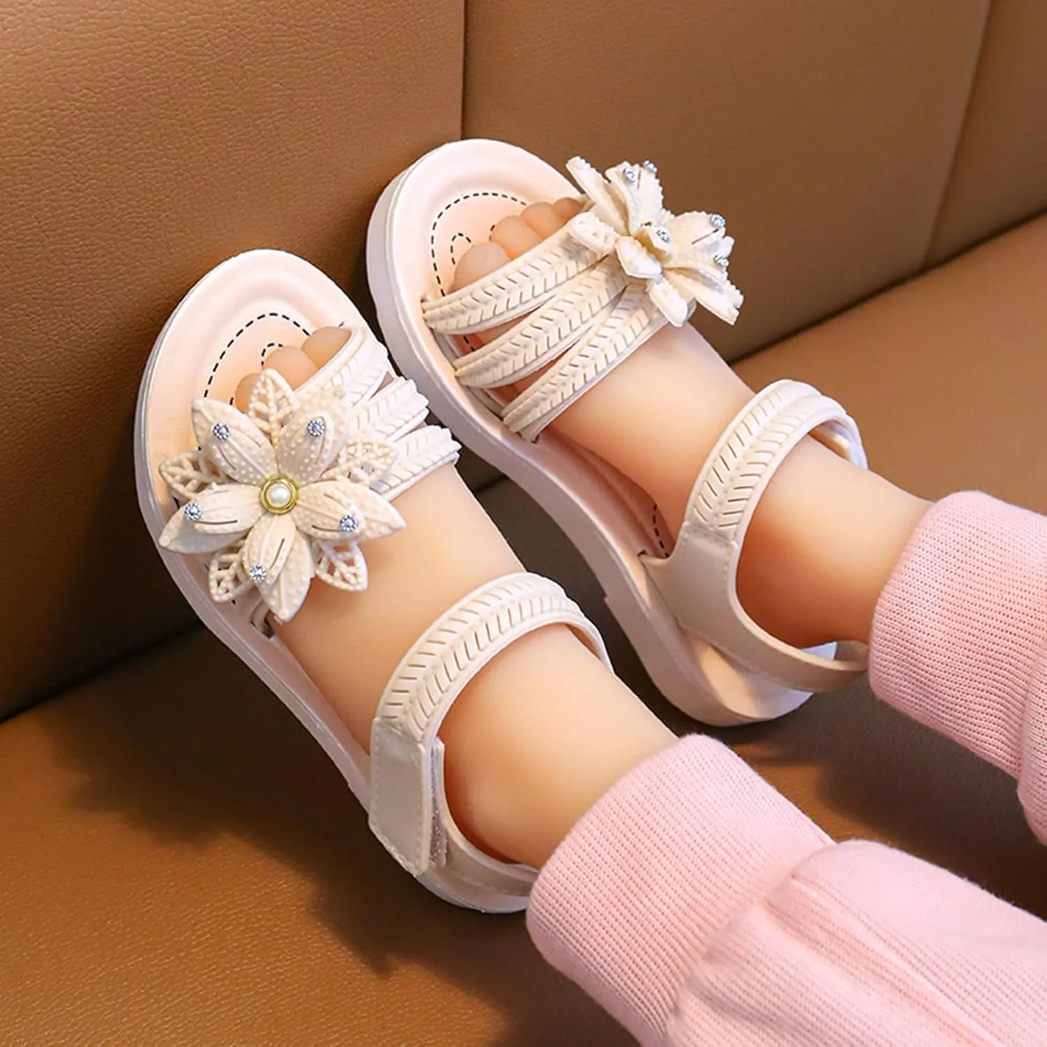 Kids Soft Sole Shoes Children Shoes Girls Sandals Summer Soft Sole Non Slip Comfortable Fashion Princess Shoes
