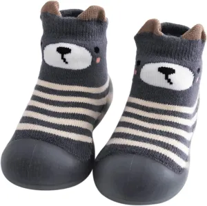 Kids Toddler Baby Boys Girls Solid Warm Knit Soft Sole Rubber Shoes Sock Slipper Stocking Soft Shoes Baby Shoes Size 4