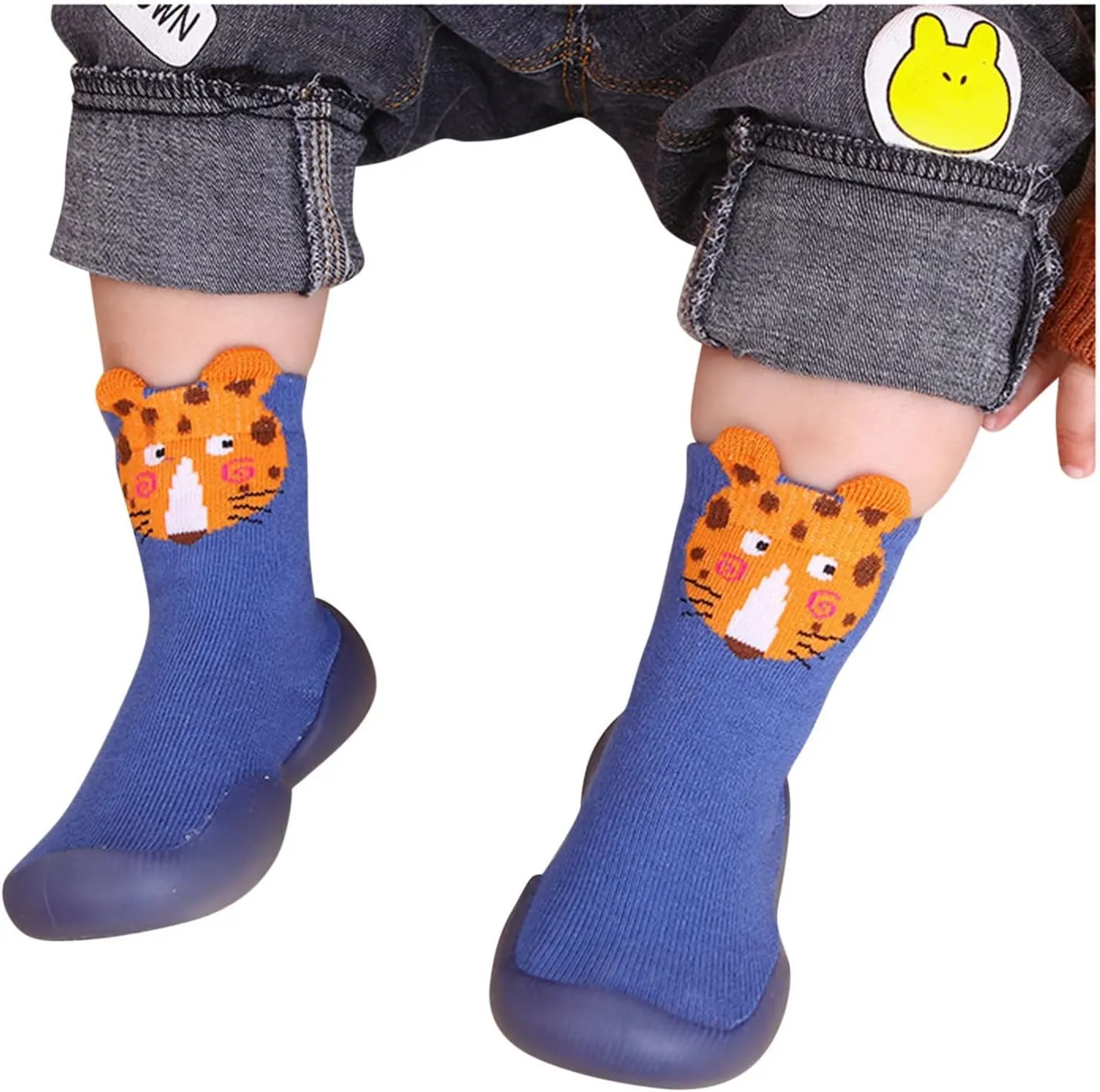 Kids Toddler Baby Boys Girls Solid Warm Knit Soft Sole Rubber Shoes Socks Slipper Stocking Boy Dress Shoe 12