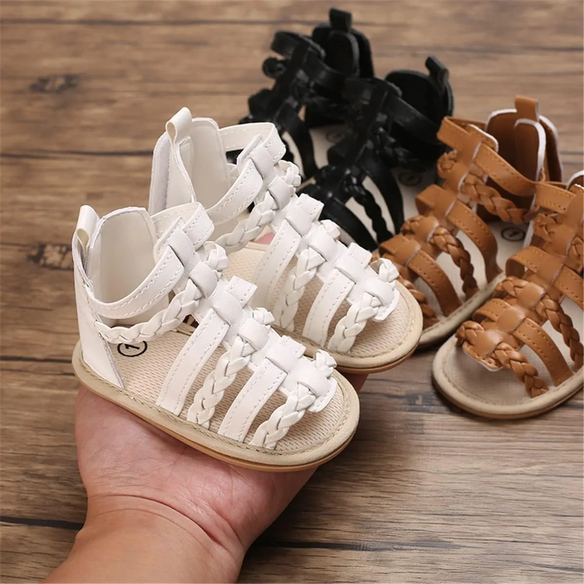LAFEGEN Baby Boys Girls Summer Sandals 2 Straps Anti Slip Soft Sole Beach Infant Shoes Toddler First Walker Newborn Crib Shoes(3-18Months)