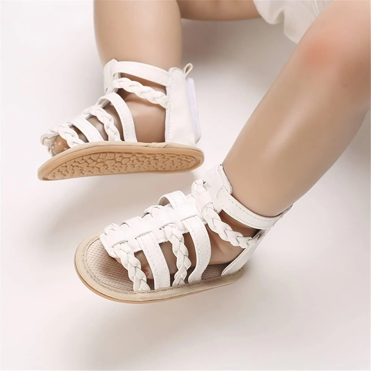 LAFEGEN Baby Boys Girls Summer Sandals 2 Straps Anti Slip Soft Sole Beach Infant Shoes Toddler First Walker Newborn Crib Shoes(3-18Months)