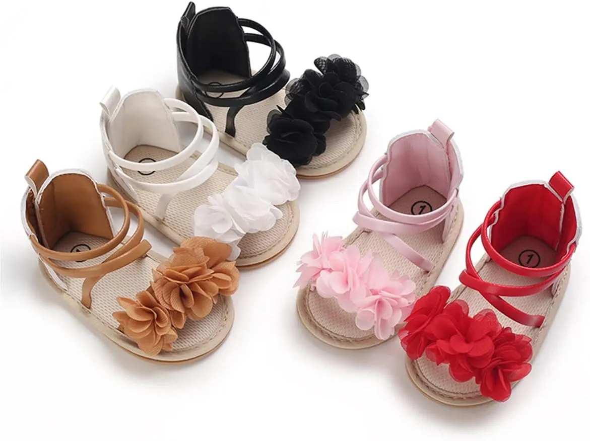 LAFEGEN Baby Boys Girls Summer Sandals 2 Straps Anti Slip Soft Sole Beach Infant Shoes Toddler First Walker Newborn Crib Shoes(3-18Months)