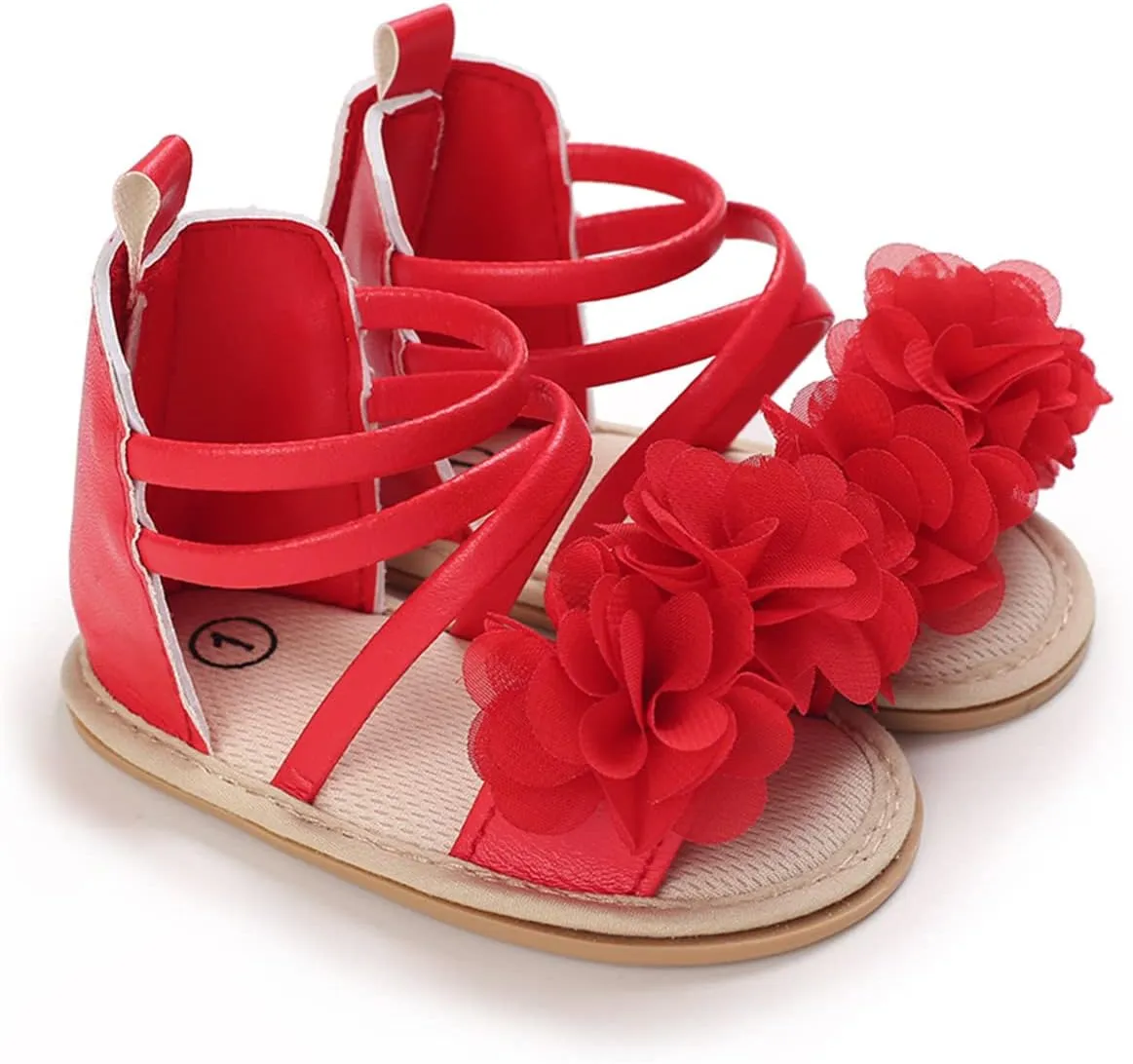 LAFEGEN Baby Boys Girls Summer Sandals 2 Straps Anti Slip Soft Sole Beach Infant Shoes Toddler First Walker Newborn Crib Shoes(3-18Months)