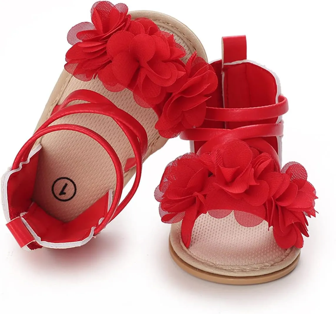 LAFEGEN Baby Boys Girls Summer Sandals 2 Straps Anti Slip Soft Sole Beach Infant Shoes Toddler First Walker Newborn Crib Shoes(3-18Months)