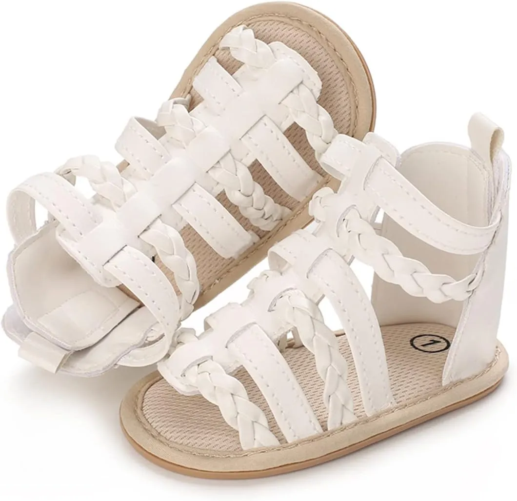 LAFEGEN Baby Boys Girls Summer Sandals 2 Straps Anti Slip Soft Sole Beach Infant Shoes Toddler First Walker Newborn Crib Shoes(3-18Months)