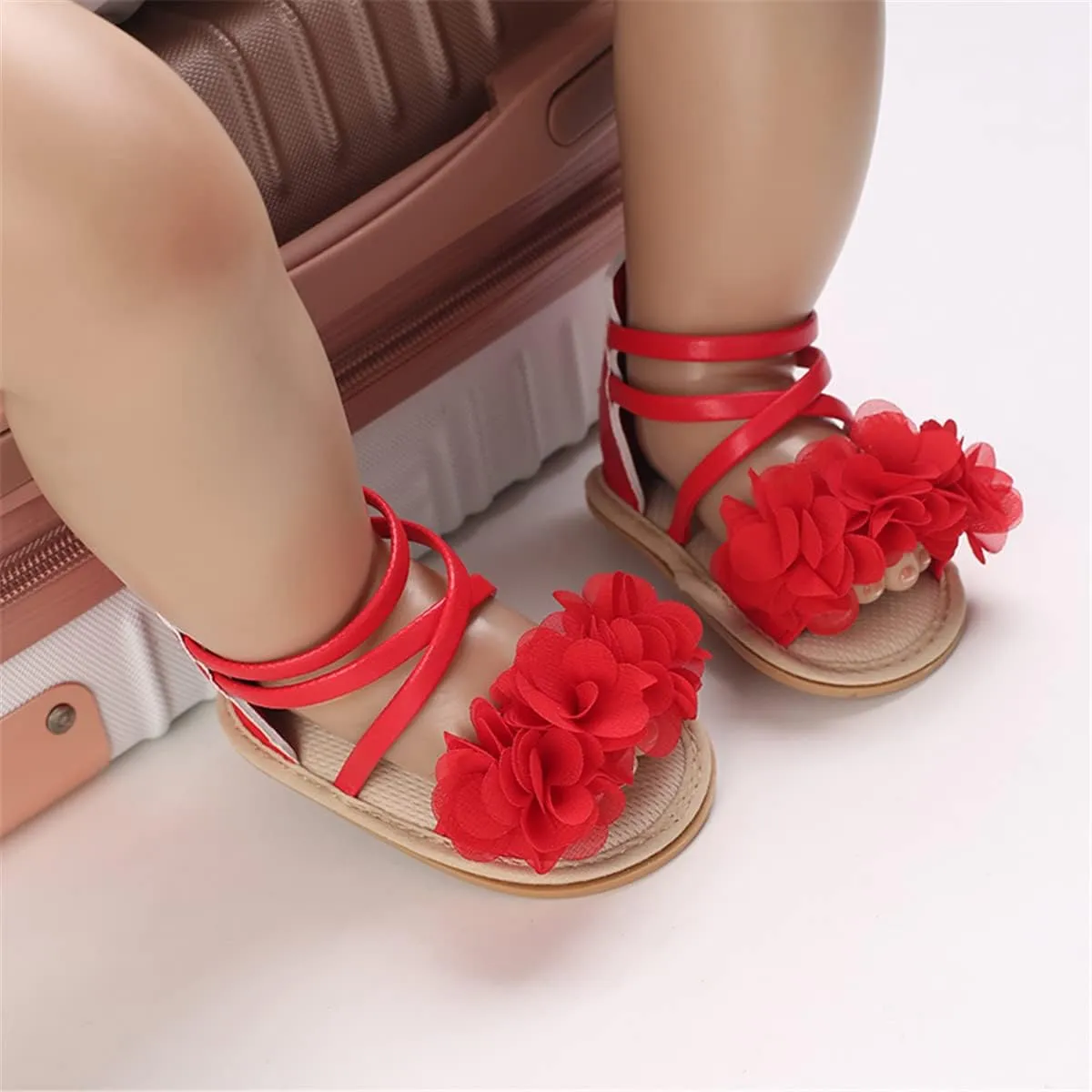 LAFEGEN Baby Boys Girls Summer Sandals 2 Straps Anti Slip Soft Sole Beach Infant Shoes Toddler First Walker Newborn Crib Shoes(3-18Months)