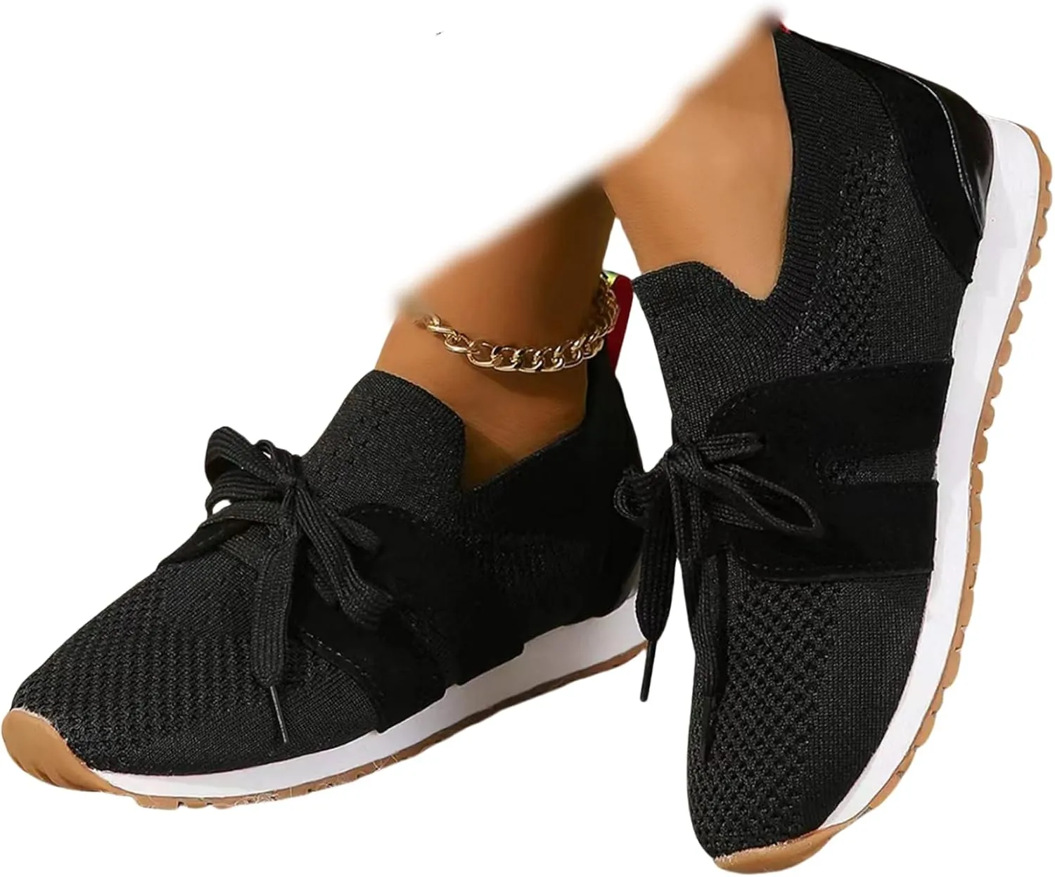Lausiuoe Slip On Sneakers Women Arch Support Walking Shoes Comfort Light Weight Mesh Tennis Running Gym Fashion Sneakers 2025