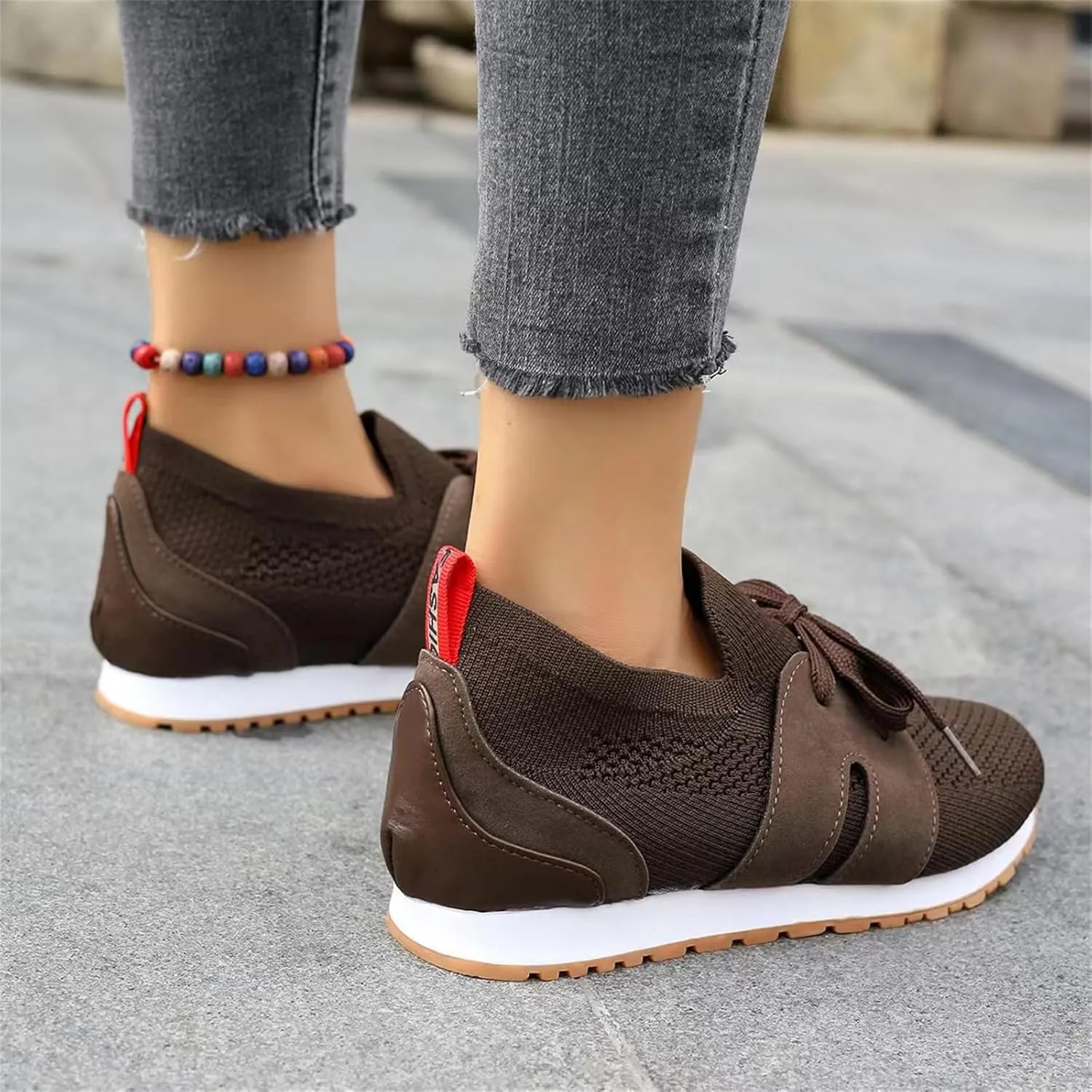 Lausiuoe Slip On Sneakers Women Arch Support Walking Shoes Lightweight Mesh Casual Jogging Tennis Shoes Workout Gym Sneakers