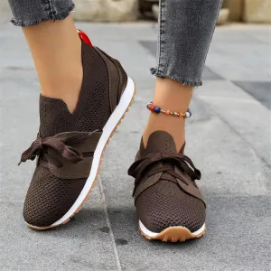 Lausiuoe Slip On Sneakers Women Arch Support Walking Shoes Lightweight Mesh Casual Jogging Tennis Shoes Workout Gym Sneakers