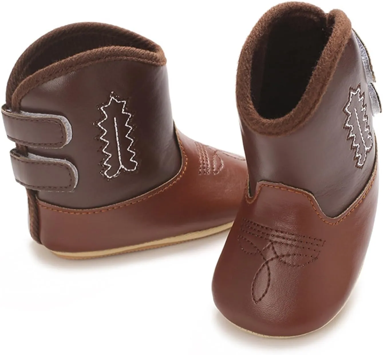 Leather Soft Sole Cowboy Boots for Baby Infant Toddler Boys Girls Newborn Crib Prewalkers Baby Non Slip Crib Shoes