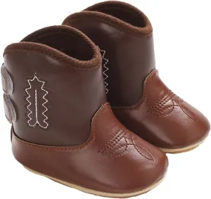 Leather Soft Sole Cowboy Boots for Baby Infant Toddler Boys Girls Newborn Crib Prewalkers Baby Non Slip Crib Shoes