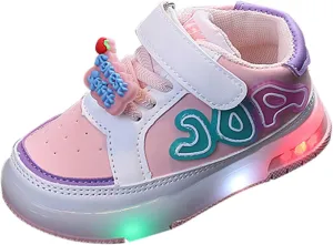 LED Shoes for Toddler Girls Boys and ittle Kids Light Up Bow New Cute Shoes Baby Children Casual Winter Warm Shoes