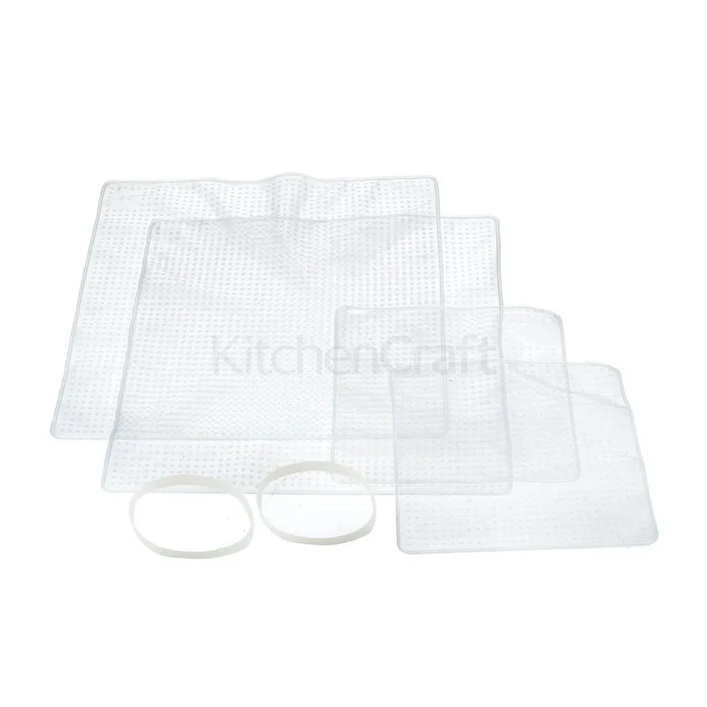 MasterClass Square Stretchy Lids 15cm & 25cm (4 Pack)