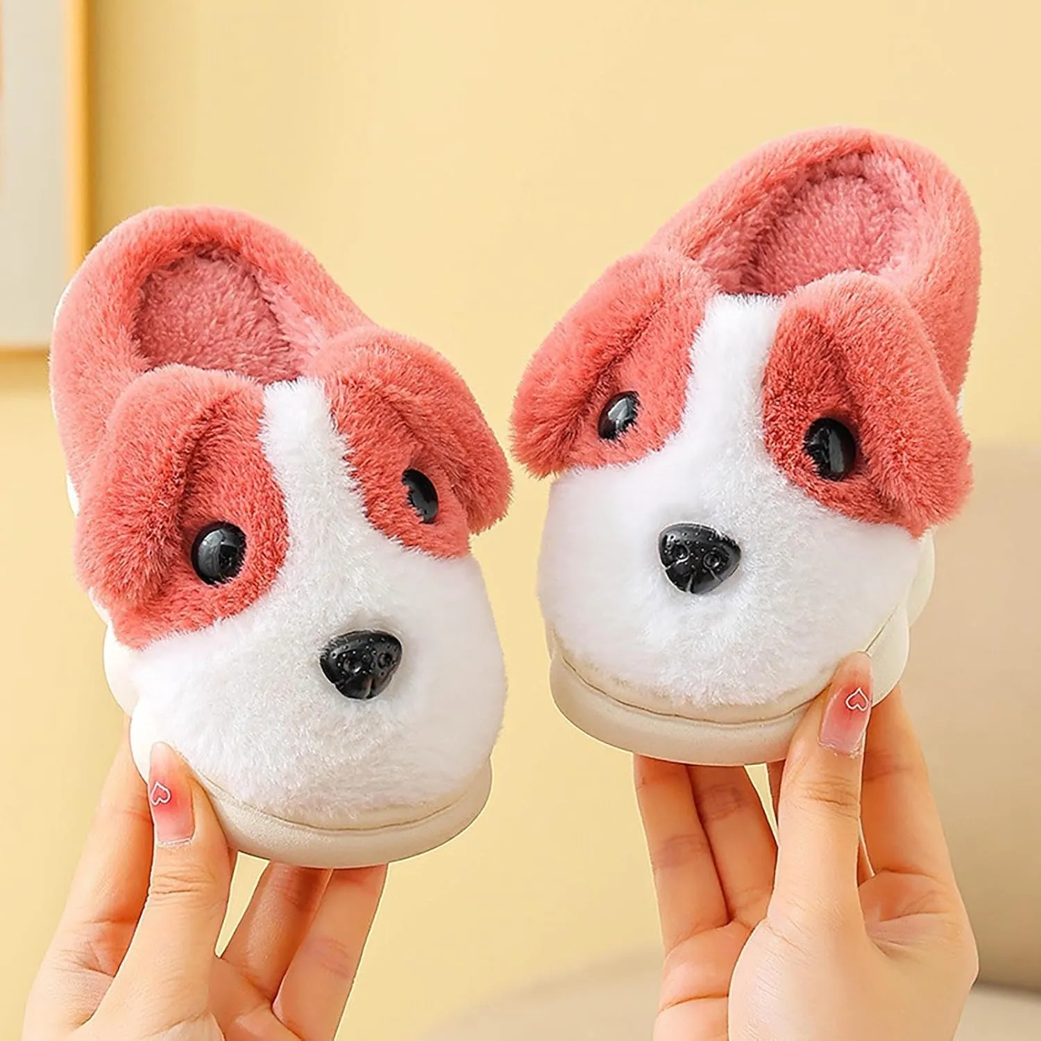 Memory Foam Dog Slipper For Toddler Baby Boys Girls Fuzzy Ear Ankle Shoes Winter Comfy House Shoes Ankle Non Slip