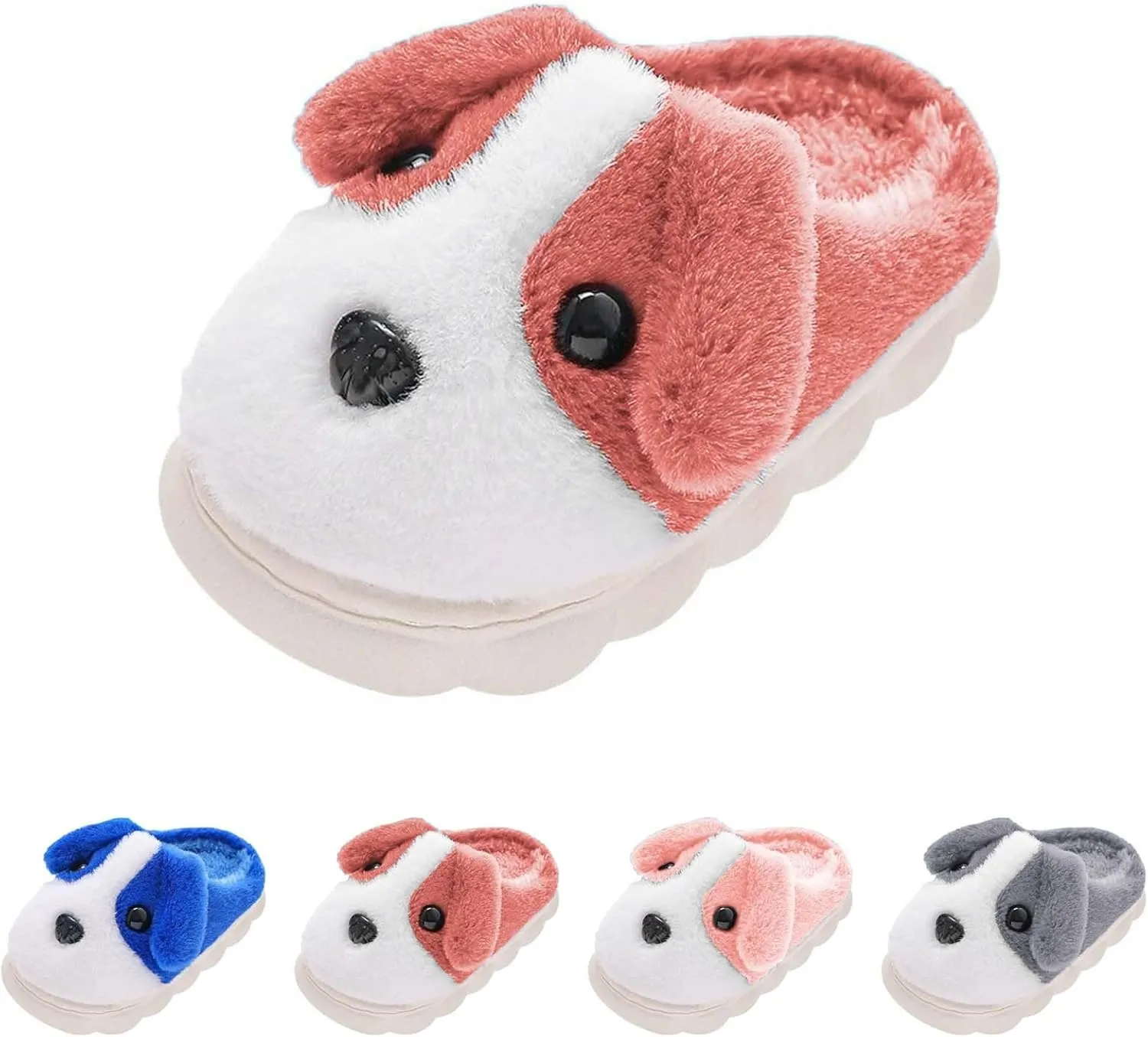 Memory Foam Dog Slipper For Toddler Baby Boys Girls Fuzzy Ear Ankle Shoes Winter Comfy House Shoes Ankle Non Slip