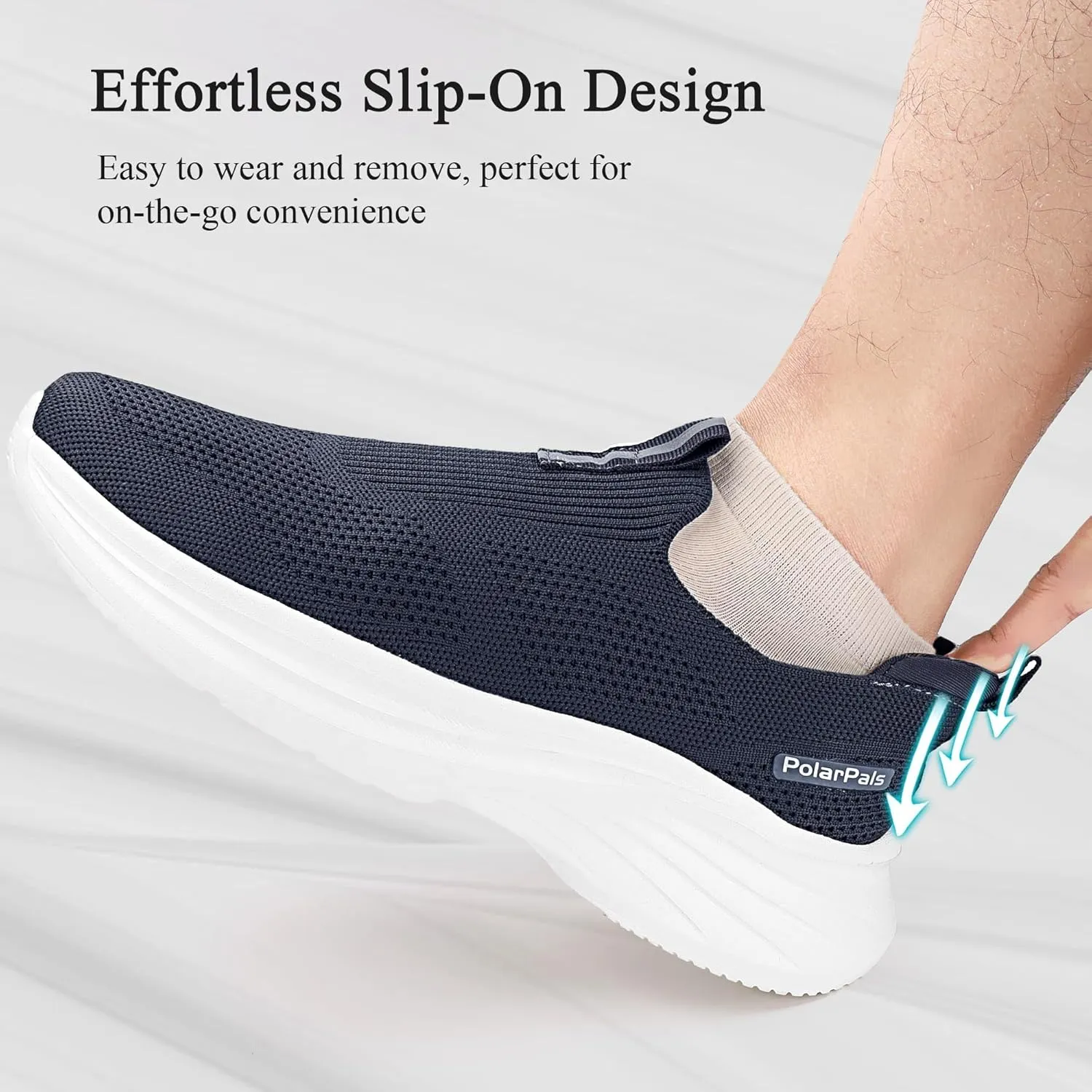 Mens Walking Shoes Slip On Tennis Shoe Athletic Gym Workout Shoes Comfortable Lightweight Cross Training Fashion Sneakers