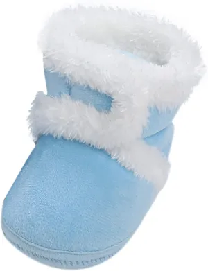 Newborn Baby Boots Ankle Snow Booties Cozy Fleece Socks Shoes with Grippers Stay On Slipper Infant Toddler Crib Shoes