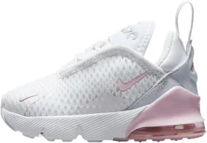 Nike Air Max 270 Baby/Toddler Shoes (DD1646-122, White/Light Smoke Grey/Pink Foam)