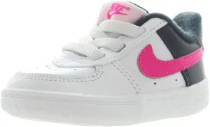 Nike Force 1 Crib Infant Booties (DQ0364-109, White/Dark Obsidian/Fierce Pink)