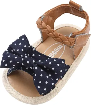 Non-Slip Shoes Girls Soft Dress Walking Flat Sole Sandals Bow Baby Shoes Rubber Baby Shoes Infant Shoes