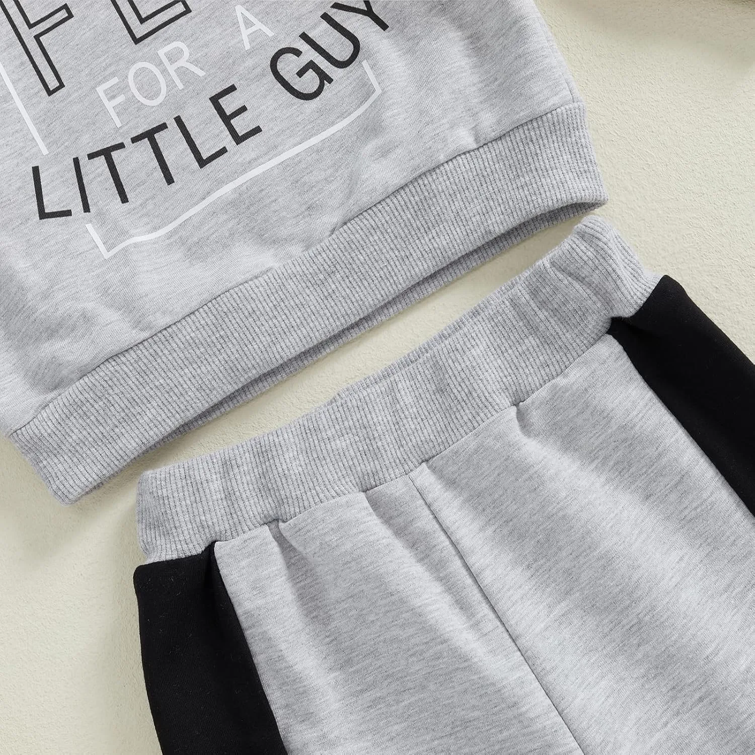 NZNDSHD Fall Toddler Baby Boy Clothes Stripe Long Sleeve Funny Letter Print Pullover Sweatshirt Jogger Pants Infant Set