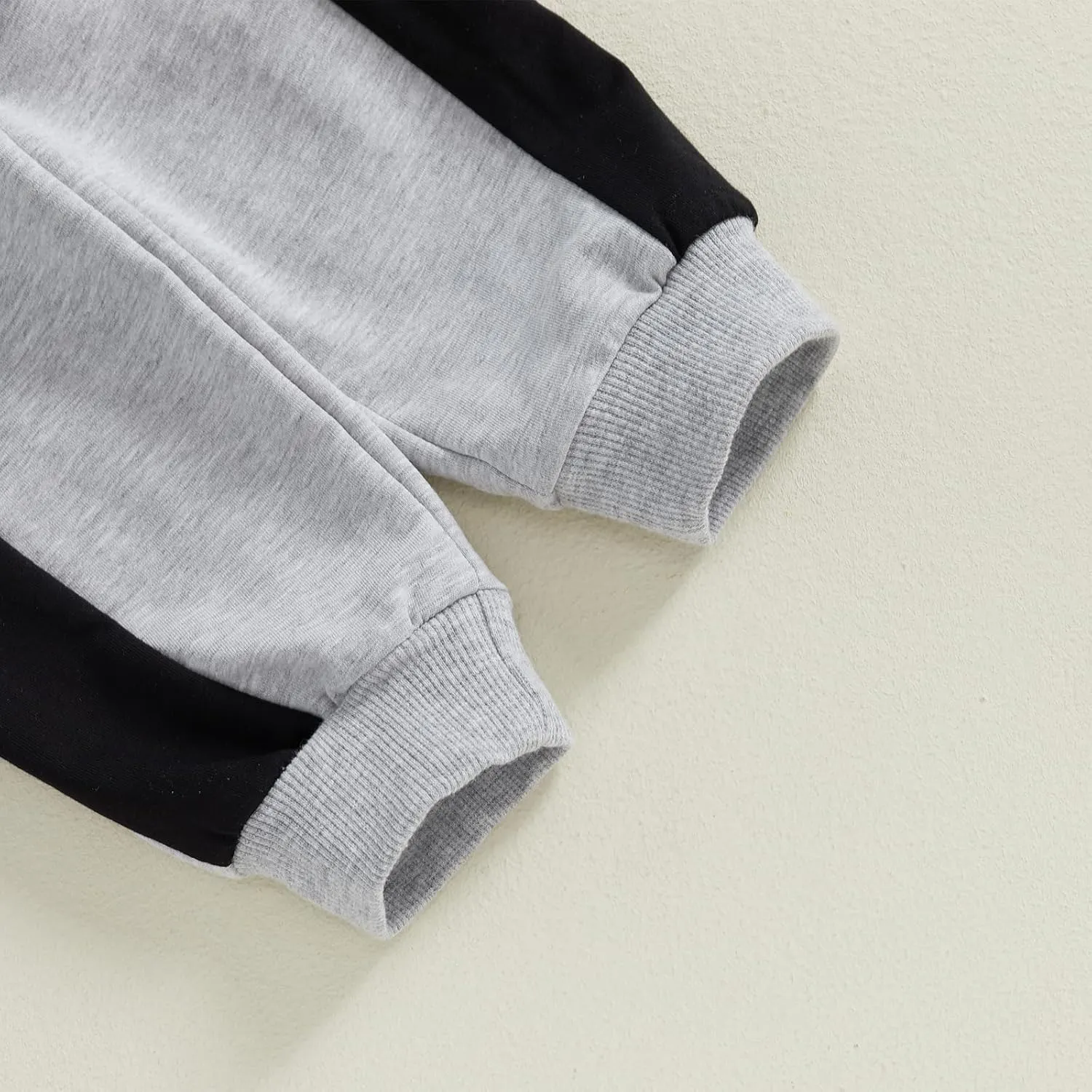 NZNDSHD Fall Toddler Baby Boy Clothes Stripe Long Sleeve Funny Letter Print Pullover Sweatshirt Jogger Pants Infant Set