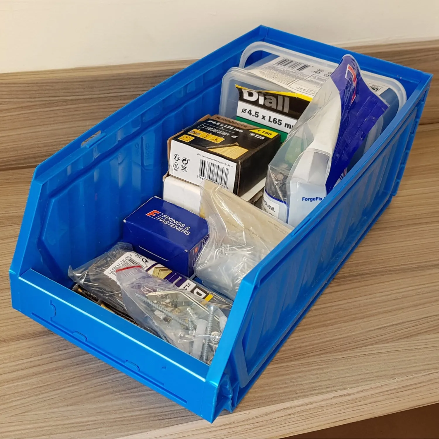 OFFER: Large Flat Pack Collapsible Plastic Storage Parts Bins  (Pack of 10)
