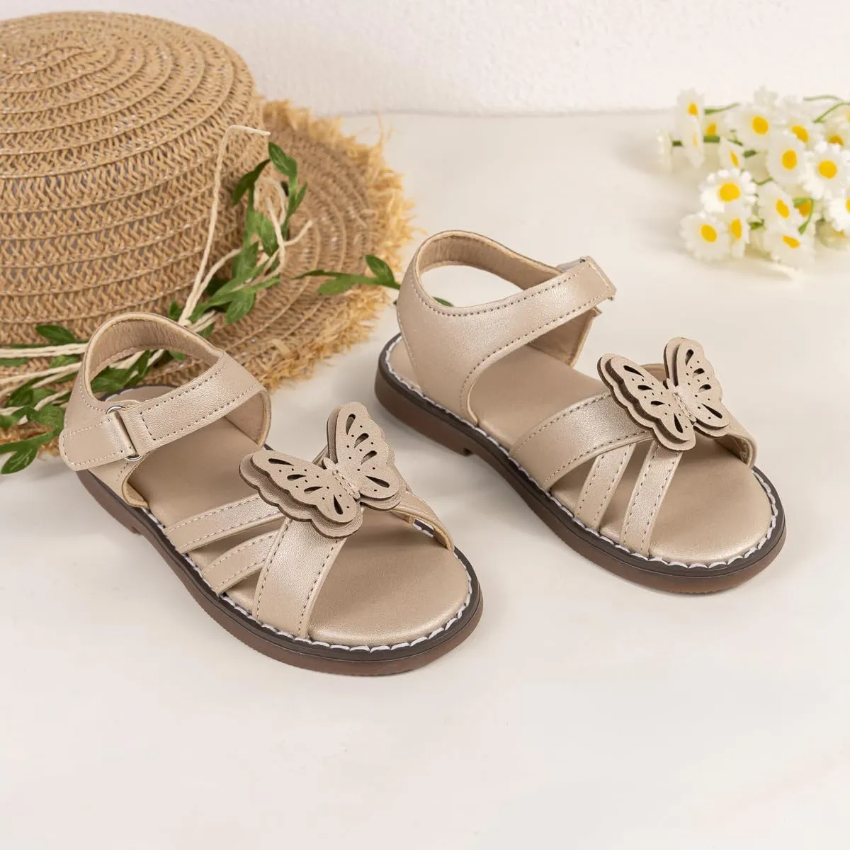 ohsofy Girls Sandals Closed Toe Flower Summer Outdoor Beach Dress Shoes (Toddler/Little Kid)