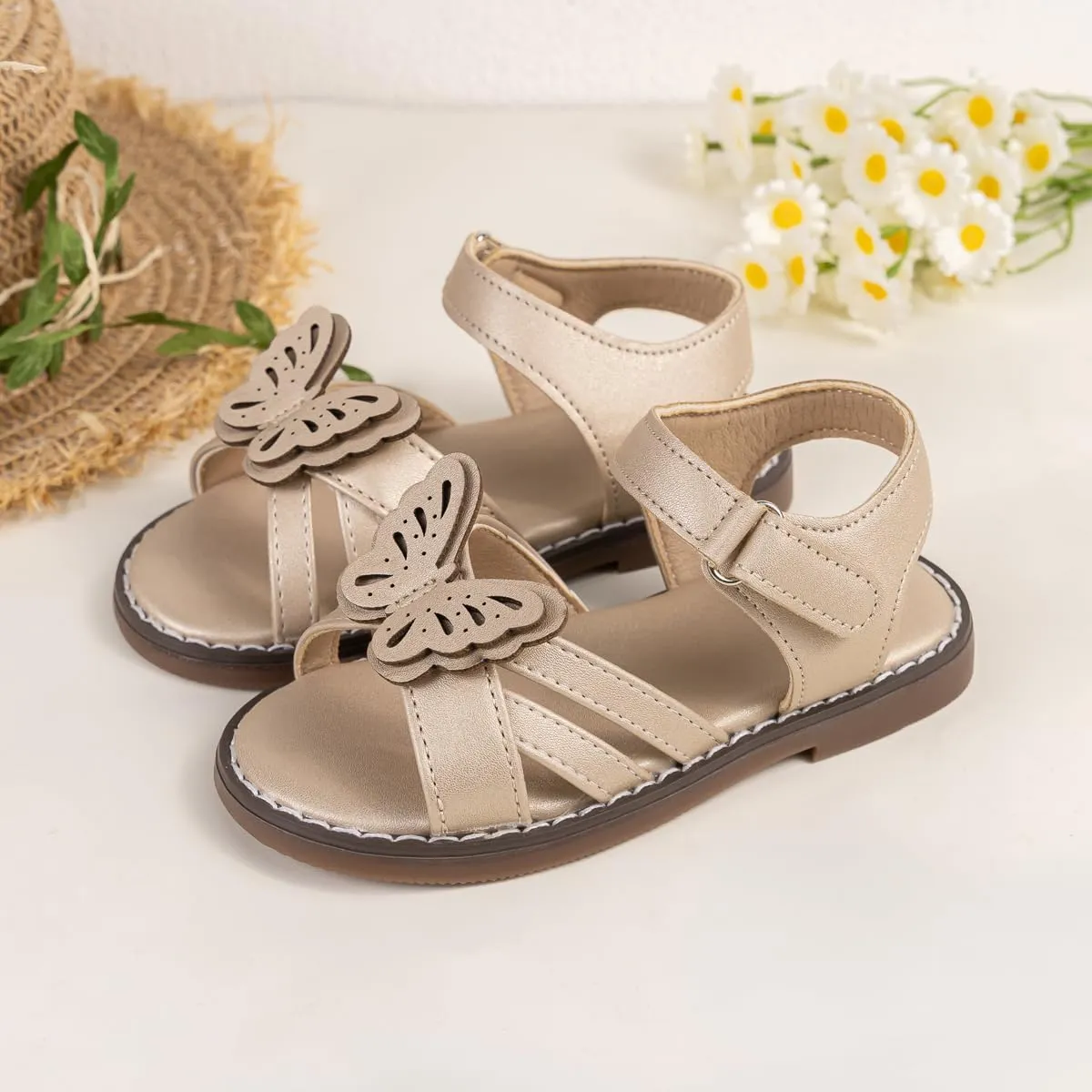 ohsofy Girls Sandals Closed Toe Flower Summer Outdoor Beach Dress Shoes (Toddler/Little Kid)