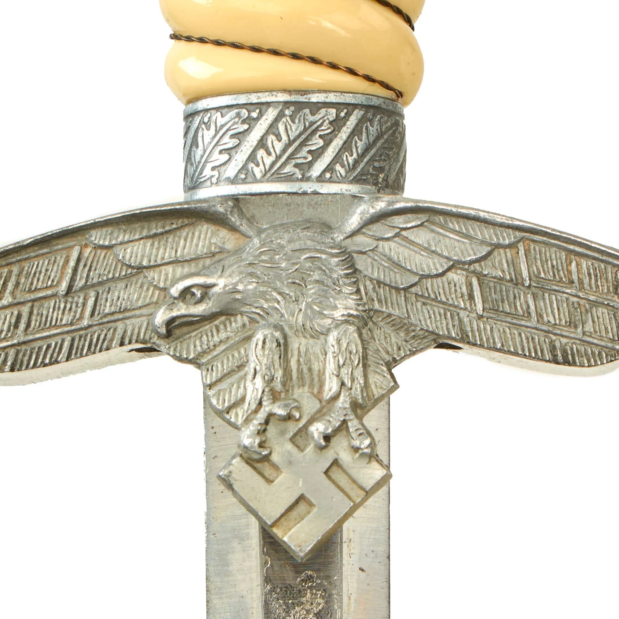 Original WWII German 2nd Model Luftwaffe Dagger with Scabbard & Hanger by F. W. Assmann & Söhne - Unmarked Blade