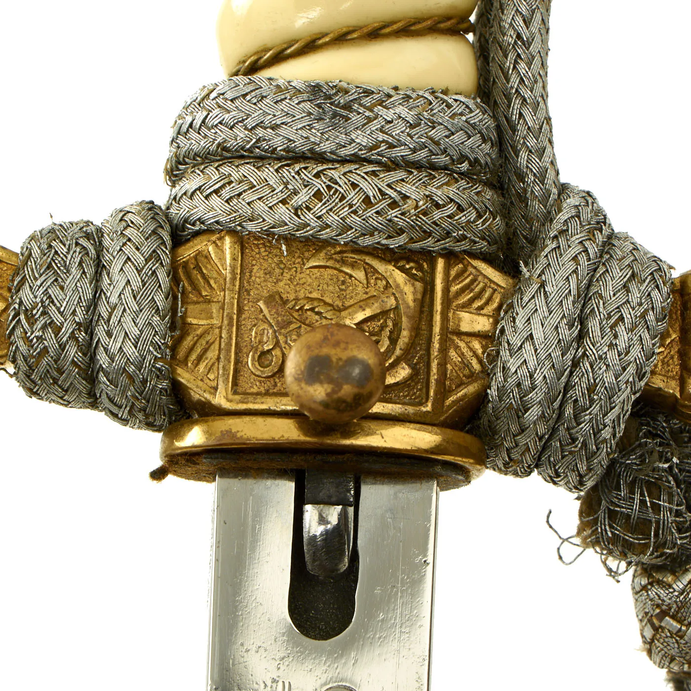 Original WWII German 2nd Model Naval Dagger by Carl Eickhorn with Lightning Bolt Scabbard, Hangers & Portepee
