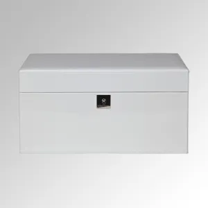 PATENT LEATHER TWO TRAY JEWELRY BOX