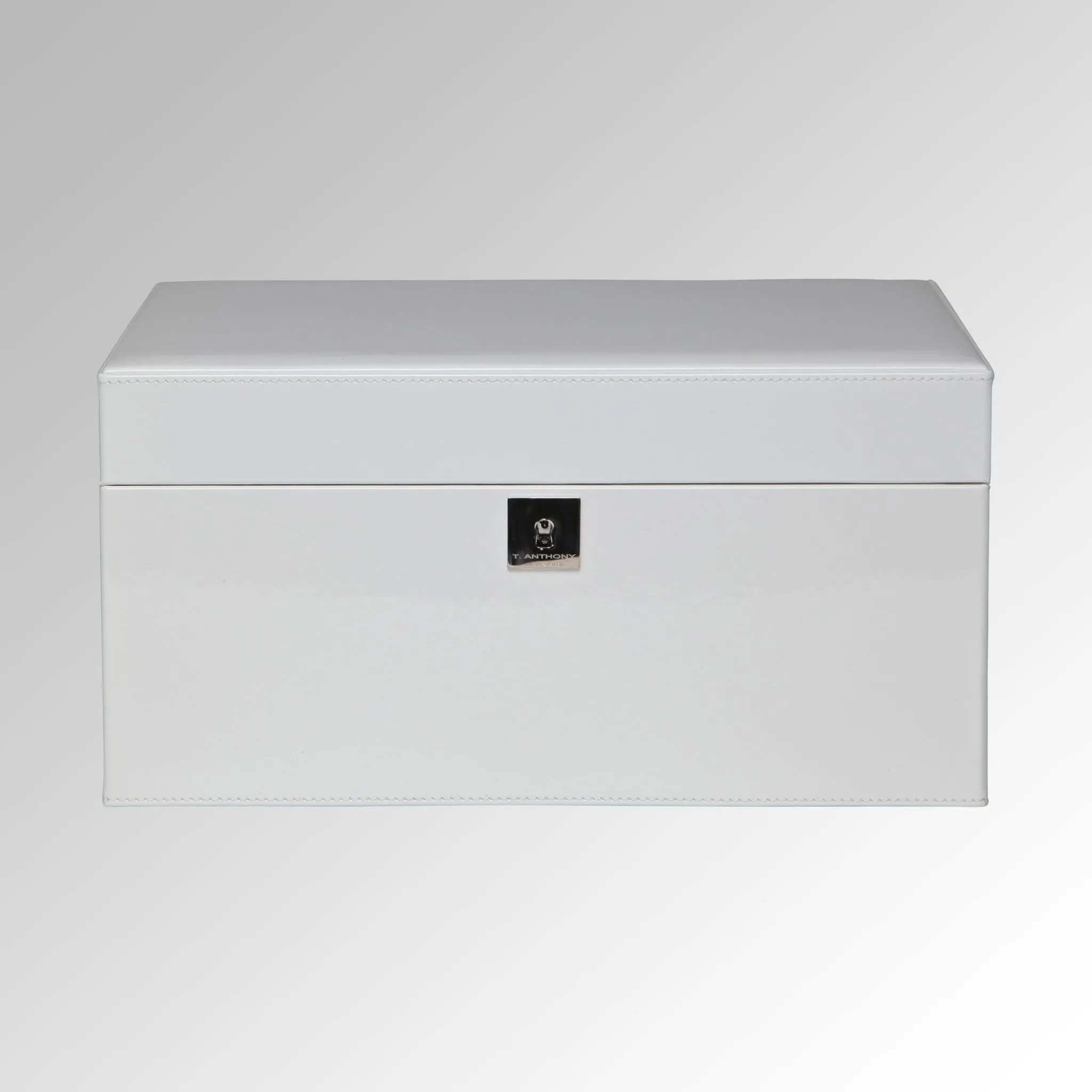 PATENT LEATHER TWO TRAY JEWELRY BOX