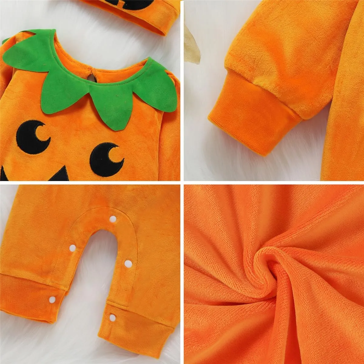 ROYLAMP Infant Baby Boys Girls Halloween Pumpkin Romper JackOLantern Orange Long Sleeve Outfi