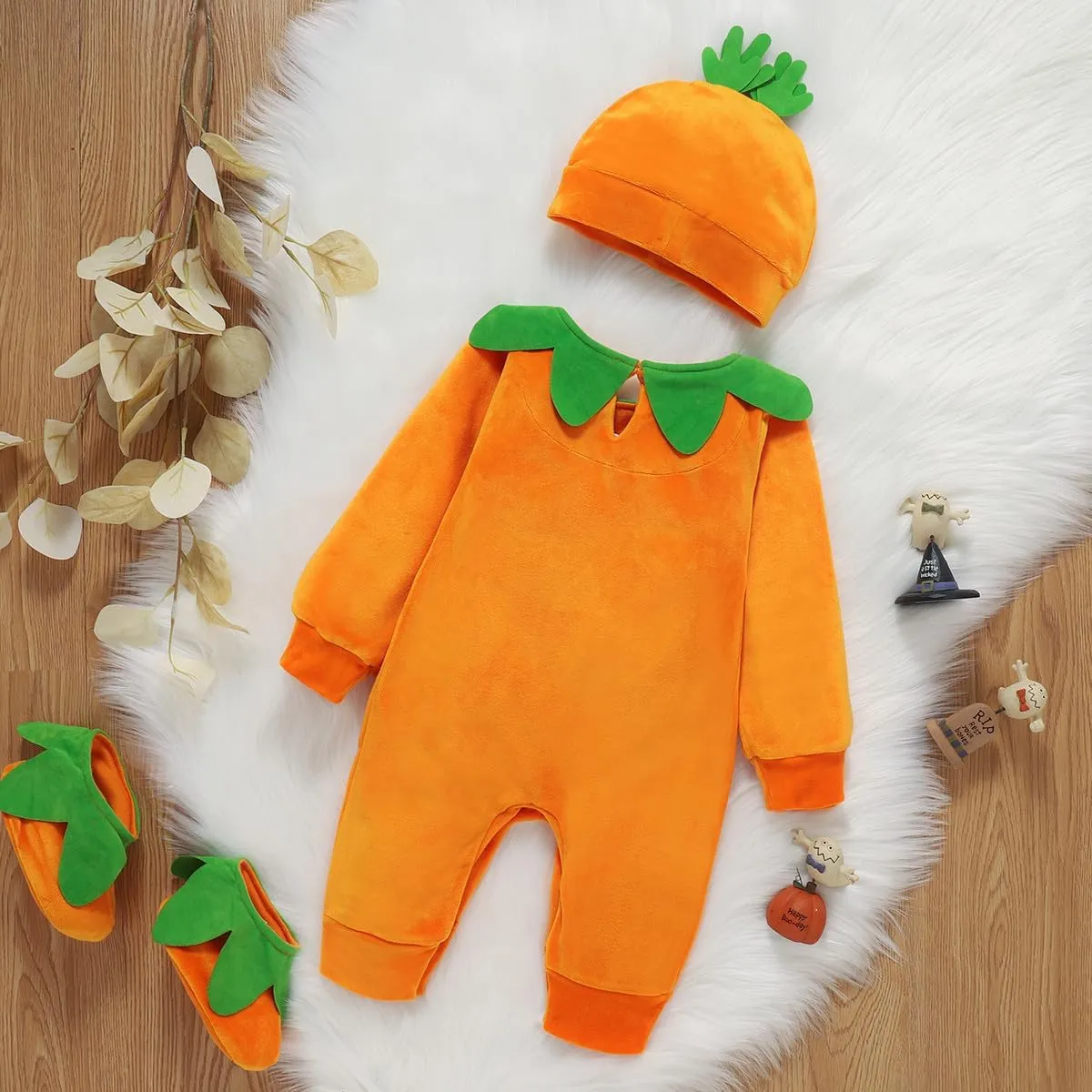 ROYLAMP Infant Baby Boys Girls Halloween Pumpkin Romper JackOLantern Orange Long Sleeve Outfi