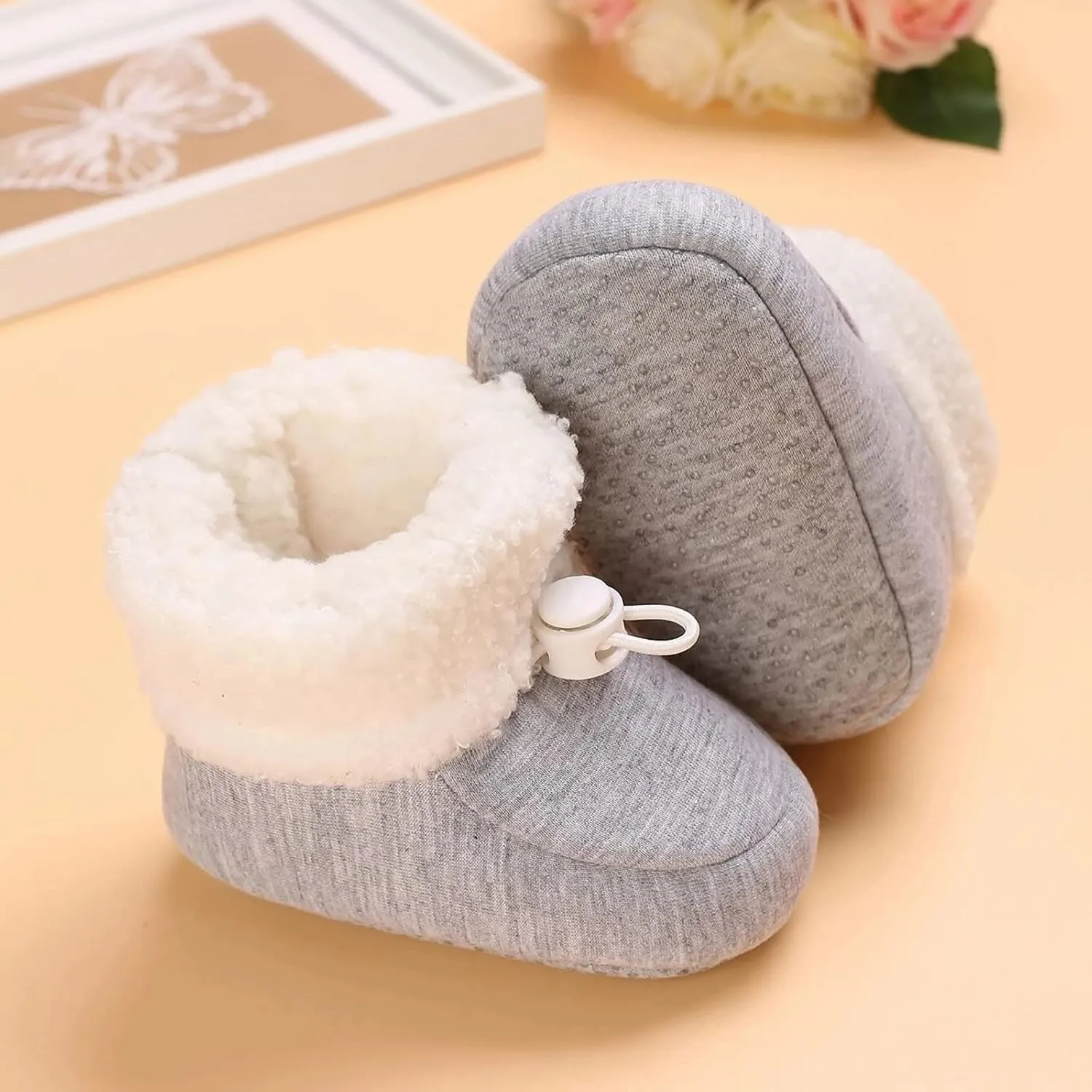 sfdgfhyf 0 to 18 Months Soft Sole Boots for Toddler Fashion Colorful Little Girls Winter Warm Kids Baby Knitted Pre Boots