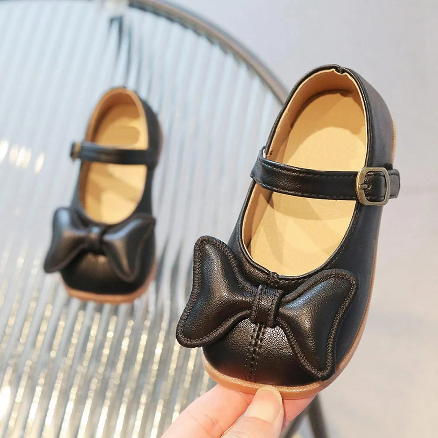 sfdgfhyf Kids House Shoes Kids Girls Dress Shoes Bow Tie Soft Bottom Shoes Summer Outdoor Soft Rubber Sole Flat Shoes