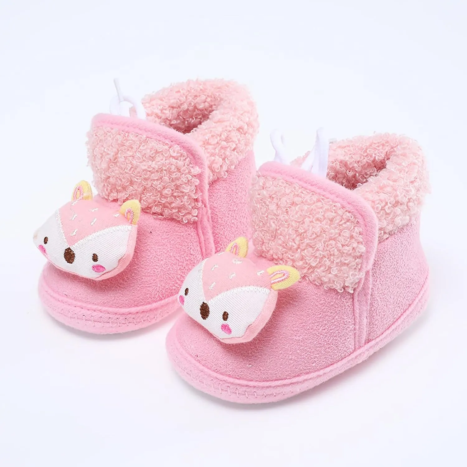 sfdgfhyf Little Boys Autumn Shoes 0-18 Months Baby Girl Boy Warm Shoes Soft Sole Booties Snow Boots Infant (Pink, 6-12 Months)