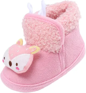 sfdgfhyf Little Boys Autumn Shoes 0-18 Months Baby Girl Boy Warm Shoes Soft Sole Booties Snow Boots Infant (Pink, 6-12 Months)