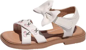 sfdgfhyf Unisex Kids Solid Color Foot Warmer Girls' Sandals Summer Baby Girls' Soft Sole Embroidered Children's Shoes