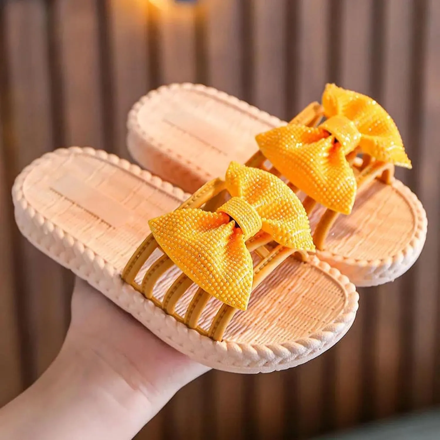 Shoes for Toddler Infant Girls Soild Bowknot Princress Shoes Soft Sole Non Slip First Prewalker Beach Shoes Sandals