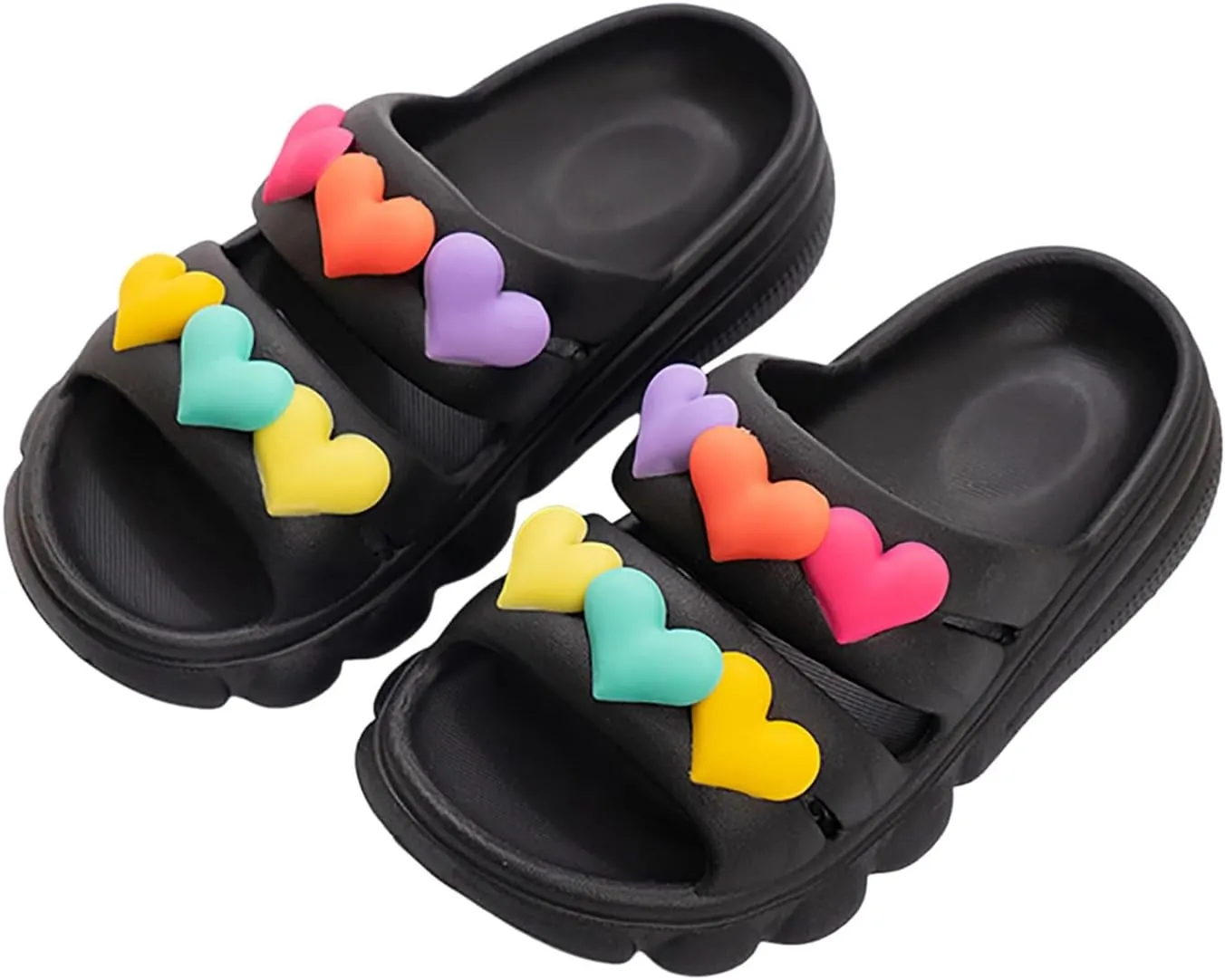 Soft Flat Summer Baby Flower Girl Shoes Girls Shoes Comfortable Soft Sole Home Outdoor Slippers Fashionable Love Children Slippers Lightweight Open Toe Beach Holiday Sandals