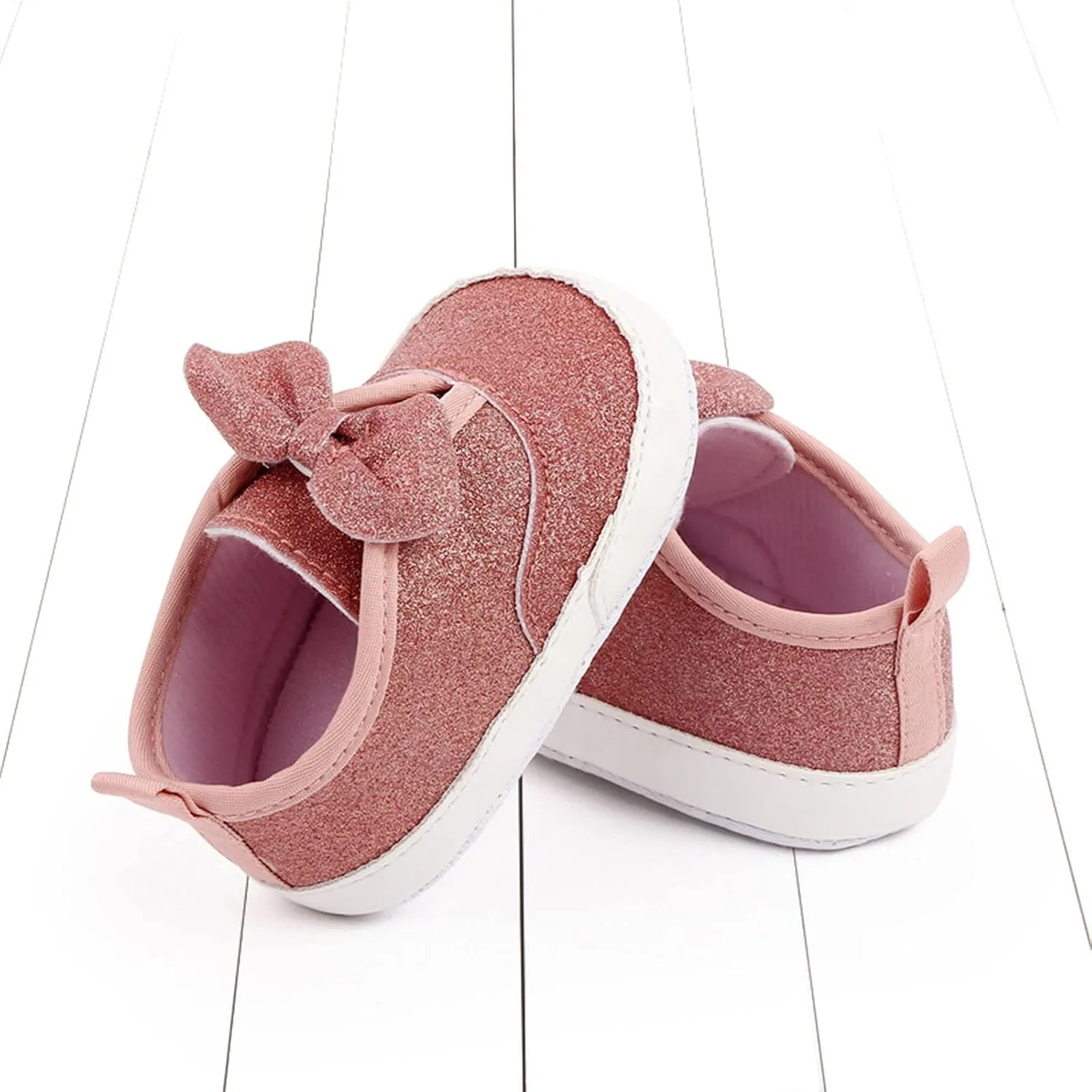 Spring and Summer Children Baby Toddler Shoes Girls Casual Shoes Flat Sole Light Solid Color Bowknot Sequins Slip On Comfortable Girls Size 4 Shoes