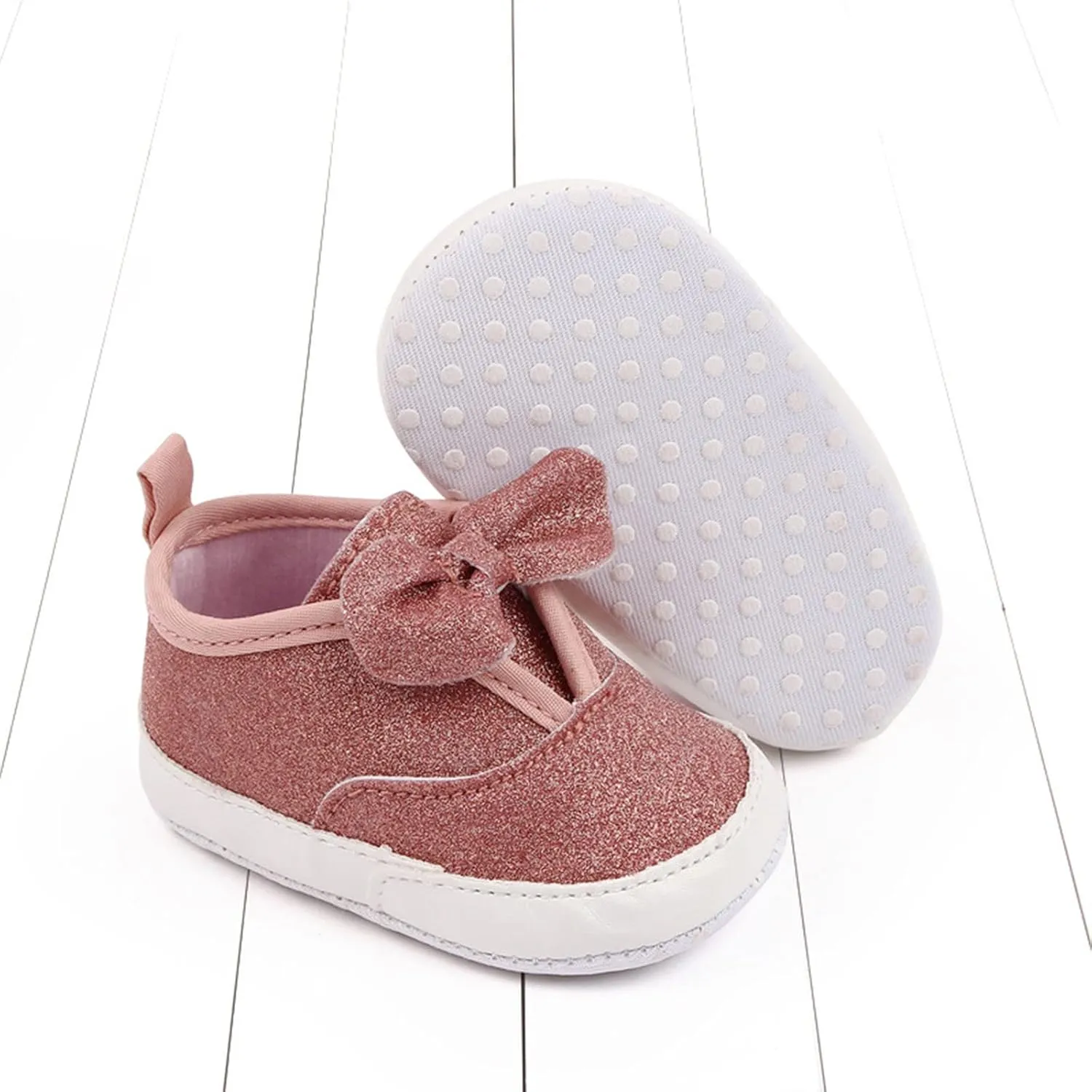 Spring and Summer Children Baby Toddler Shoes Girls Casual Shoes Flat Sole Light Solid Color Bowknot Sequins Slip On Comfortable Girls Size 4 Shoes