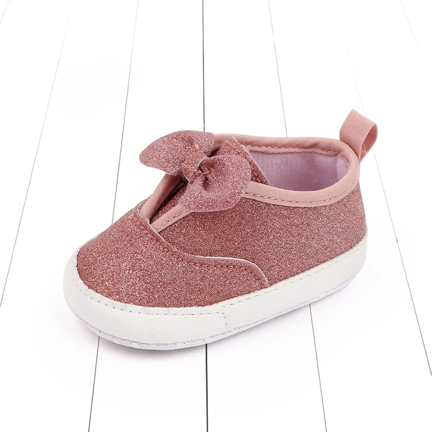 Spring and Summer Children Baby Toddler Shoes Girls Casual Shoes Flat Sole Light Solid Color Bowknot Sequins Slip On Comfortable Girls Size 4 Shoes