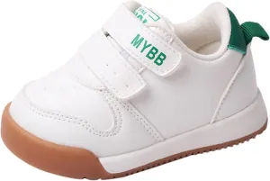 Spring and Summer Children Infant Infant Shoes Boys and Girls Sports Shoes Flat Bottom Non Slip Comfortable Solid Color Double Band Hook Loop Baby Shoes 12-18 Months