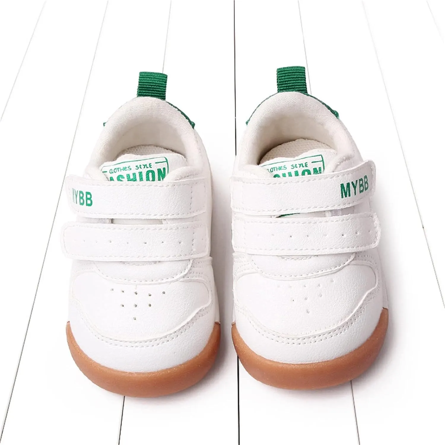 Spring and Summer Children Infant Infant Shoes Boys and Girls Sports Shoes Flat Bottom Non Slip Comfortable Solid Color Double Band Hook Loop Baby Shoes 12-18 Months