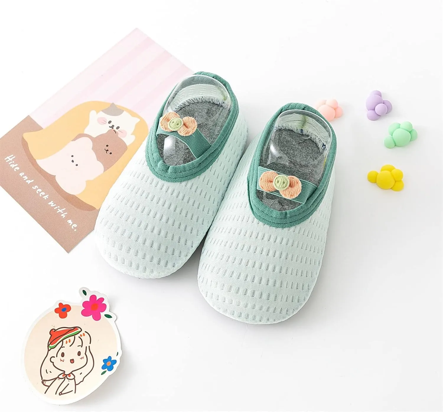 Spring and Summer Children Infant Toddler Shoes Boys and Girls Lightweight Mesh Breathable Comfortable Cute Bow Solid Color Infant Shoes Size 4