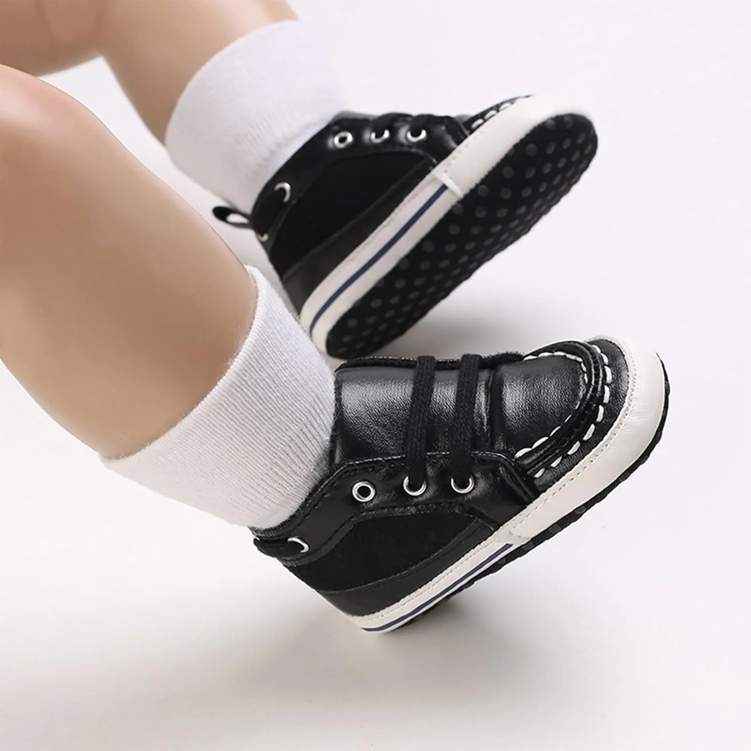 Spring and Summer Children Infants Girls Boys Casual Shoes Round Toe High Top Comfortable Lace Up Colorblock Stepping Stone Shoes Baby