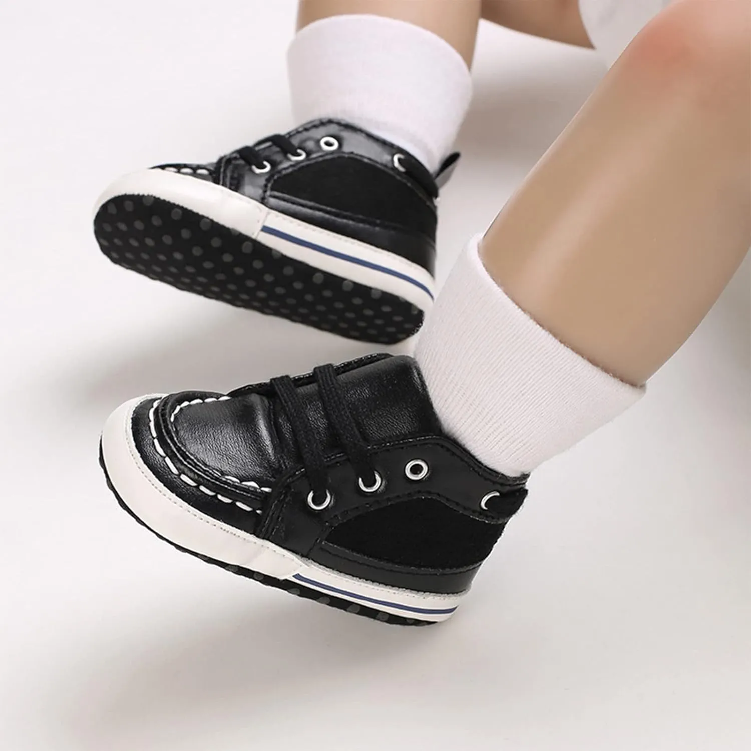 Spring and Summer Children Infants Girls Boys Casual Shoes Round Toe High Top Comfortable Lace Up Colorblock Stepping Stone Shoes Baby